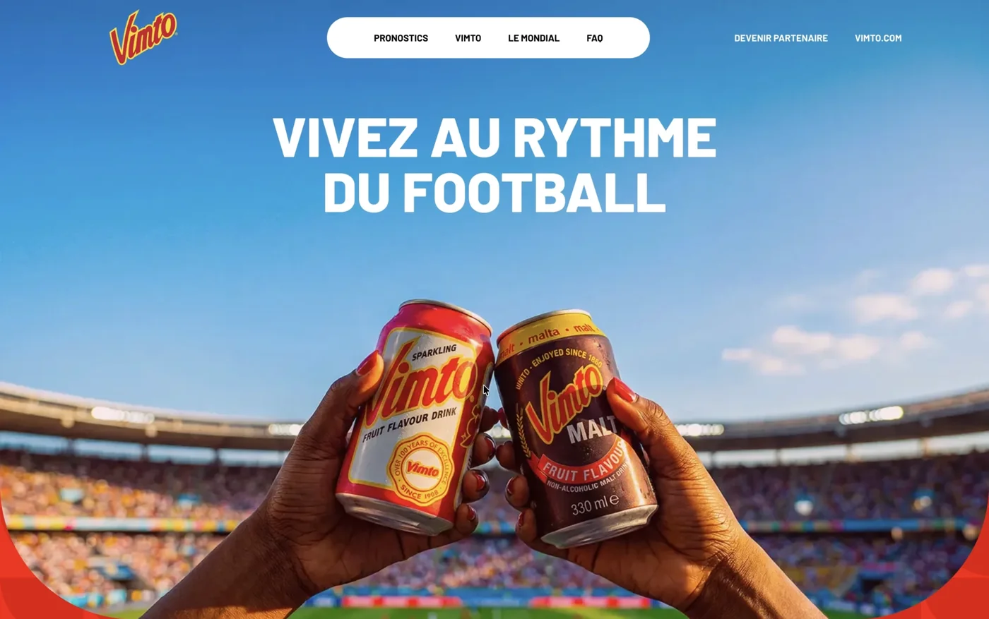 Visuel de campagne Vimto : Vivez au rythme du football
